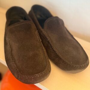 Zara Brown Suede Loafers